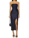 Cami Nyc Echo Strapless Mixed Media Dress In Black