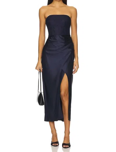 CAMI NYC ECHO MIDI DRESS IN NAVY