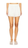 Cami Nyc Eila Lace Trim Cotton Drawstring Shorts In Macadamia