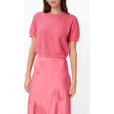 Cami Nyc Ellory Crop Cotton Pointelle Top In Red