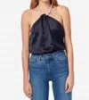 Cami Nyc Elody Halter Cami Top In Navy In Animal Print