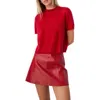 Cami Nyc Eugeny Short Sleeve Cashmere Sweater In Red