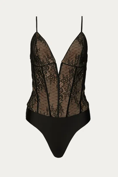 Cami Nyc Eve Bodysuit In Black In Brown