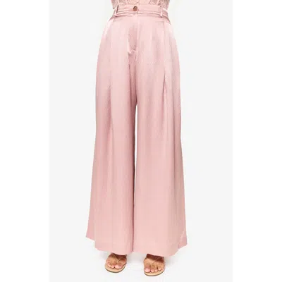 Cami Nyc Fabian High Waist Wide Leg Silk Pants In Begonia