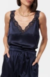Cami Nyc Fernanda Silk Lace-trim Cami In Navy