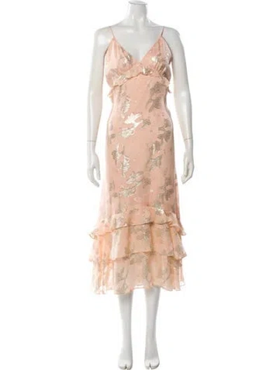 Pre-owned Cami Nyc Floral Print Long Dress In Multi