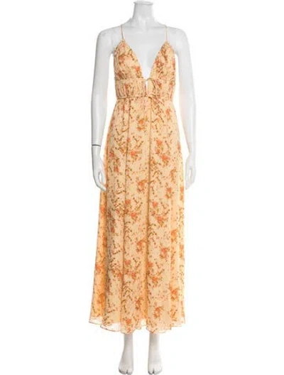 Pre-owned Cami Nyc Floral Print Long Dress W/ Tags In Multi