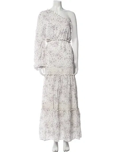 Pre-owned Cami Nyc Floral Print Long Dress W/ Tags In White
