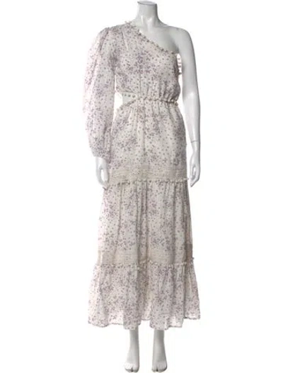 Pre-owned Cami Nyc Floral Print Long Dress In White