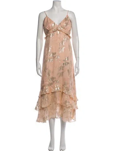 Pre-owned Cami Nyc Floral Print Midi Length Dress In Multicolor