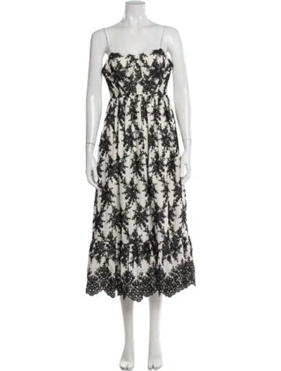 Pre-owned Cami Nyc Floral Print Midi Length Dress In Neutral