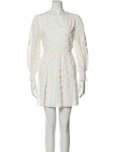 Pre-owned Cami Nyc Floral Print Mini Dress In Neutral