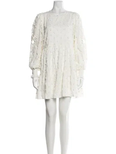 Pre-owned Cami Nyc Floral Print Mini Dress In Neutral