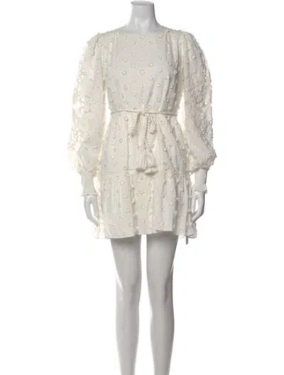 Pre-owned Cami Nyc Floral Print Mini Dress In Neutral