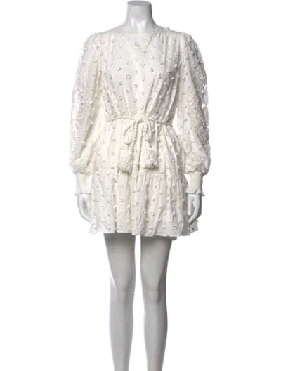 Pre-owned Cami Nyc Floral Print Mini Dress In Neutrals