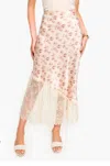 Cami Nyc Florian Hammered Silk Skirt Dutch Fields In Ivory