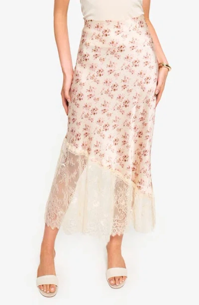Cami Nyc Florian Lace Panel Silk Skirt In Dutch Fields