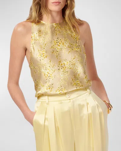 Cami Nyc Floriana Racerback Silk Cami In Yellow Primavera