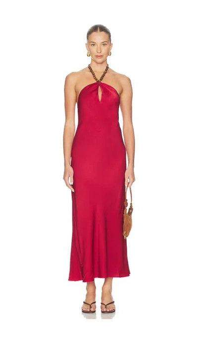 Cami Nyc Giulia Hammered Halter Dress In Red