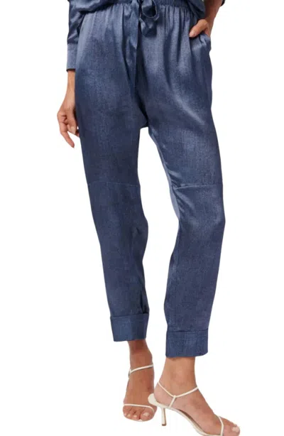 Cami Nyc Gramercy Drawstring Silk Pants In Raw Denim