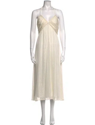 Pre-owned Cami Nyc Halterneck Midi Length Dress In Neutrals
