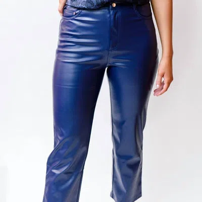 Cami Nyc Hanie Vegan Leather Pant In Nightshadow In Blue