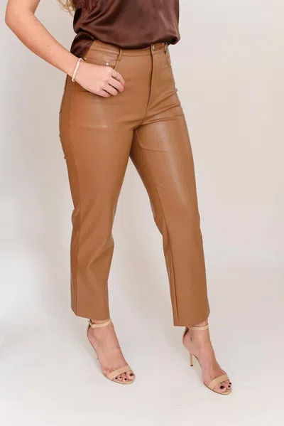 Cami Nyc Hanie Vegan Leather Pant In Dark Teak In Brown