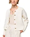 Cami Nyc Hara Crew-neck Cardigan Sweater In Cream