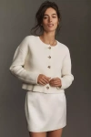 Cami Nyc Hara Crew-neck Cardigan Sweater In White