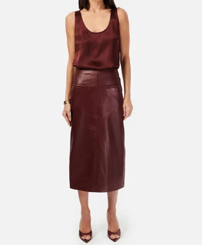 Cami Nyc Inaya Leather Skirt In Cranberry In Multi