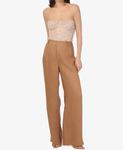 Cami Nyc Iracemi High Rise Linen Pant In Butterscotch In Brown