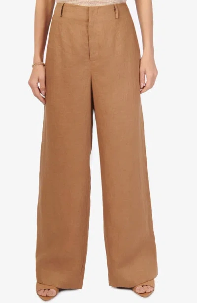 Cami Nyc Iracemi High Waist Linen Flare Pants In Butterscotch