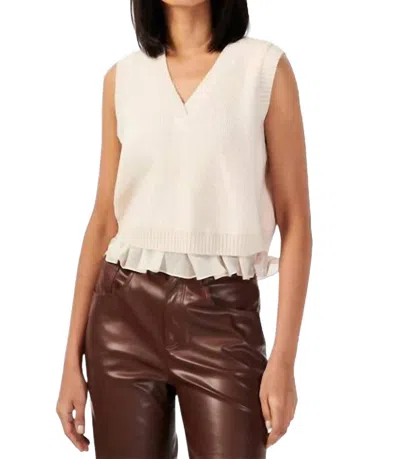 Cami Nyc Irai Cropped Sweater Vest In Oat In White