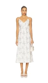 Cami Nyc Jacinta Floral Linen Midi Dress In White
