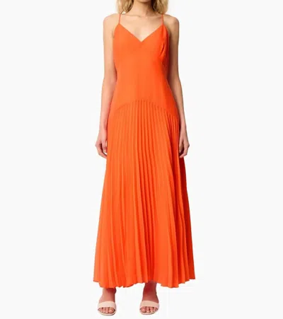 Cami Nyc Jennelyn Chiffon Pleated Gown In Clementine In Orange