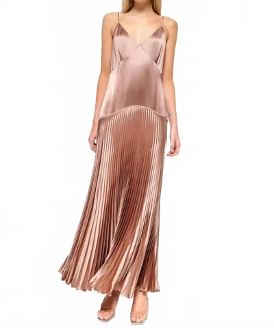 Cami Nyc Jennelyn Pleated Gown In Mink In Pink