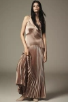 Cami Nyc Jennelyn Pleated Maxi Dress In Beige