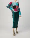 Cami Nyc Jessica Midi Skirt In Emerald Leopard In Multi