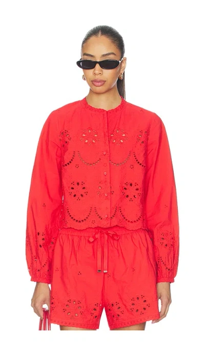 Cami Nyc Kalena Cotton Blouse In Red