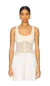 Cami Nyc Kimber Corset Bodysuit In Neutral