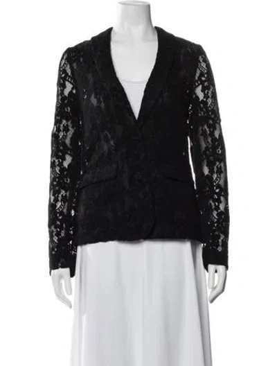 Pre-owned Cami Nyc Lace Pattern Blazer In Black