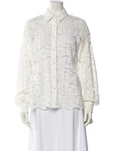 Pre-owned Cami Nyc Lace Pattern Jacket In White