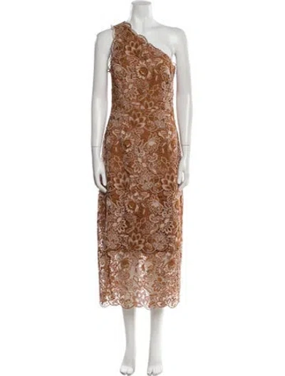 Pre-owned Cami Nyc Lace Pattern Long Dress In Multi