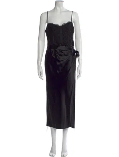 Pre-owned Cami Nyc Lace Pattern Long Dress W/ Tags In Black