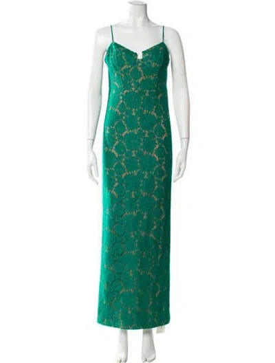 Pre-owned Cami Nyc Lace Pattern Long Dress W/ Tags In Green