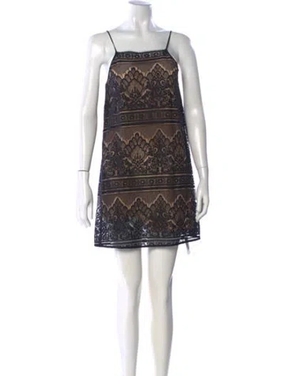 Pre-owned Cami Nyc Lace Pattern Mini Dress In Multi