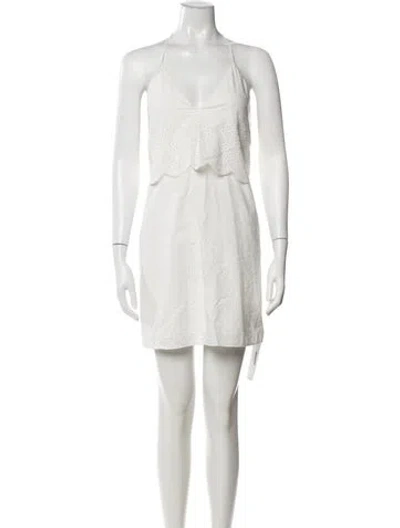 Pre-owned Cami Nyc Lace Pattern Mini Dress In Neutrals