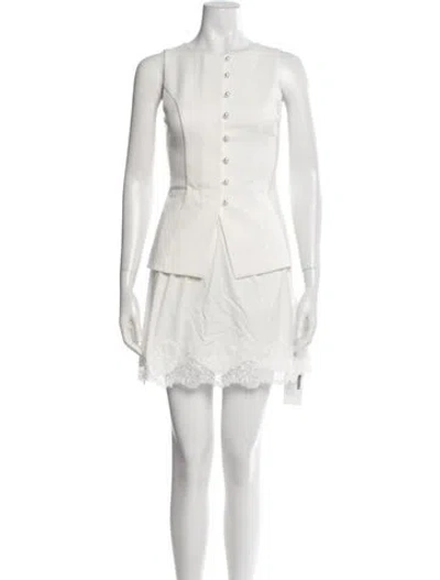 Pre-owned Cami Nyc Lace Pattern Mini Dress W/ Tags In White