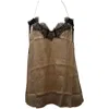 Cami Nyc Lace Trim Camisole In Black And Peach Silk In Multi