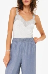 Cami Nyc Lani Lace Trim Rib Tank Top In White